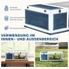 Schildpaddenverblijf van hout met hoofdhuizen, opklapbare bovenkant 91x60,5x32 cm, blauw 5