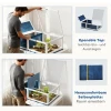 Schildpaddenverblijf van hout met hoofdhuizen, opklapbare bovenkant 91x60,5x32 cm, blauw 6