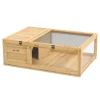 Schildpaddenverblijf van hout, schildpaddenverblijf met hoofdhuizen, opklapbare bovenkant, 91 x 60,5 x 32 cm, geel 1