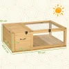 Schildpaddenverblijf van hout, schildpaddenverblijf met hoofdhuizen, opklapbare bovenkant, 91 x 60,5 x 32 cm, geel 4