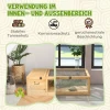 Schildpaddenverblijf van hout, schildpaddenverblijf met hoofdhuizen, opklapbare bovenkant, 91 x 60,5 x 32 cm, geel 5