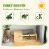 Schildpaddenverblijf van hout, schildpaddenverblijf met hoofdhuizen, opklapbare bovenkant, 91 x 60,5 x 32 cm, geel 8