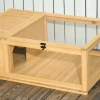 Schildpaddenverblijf van hout, schildpaddenverblijf met hoofdhuizen, opklapbare bovenkant, 91 x 60,5 x 32 cm, geel 9