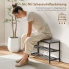 Schoenenbank met zitvlak, zitbank met opbergruimte, schoenenrek met 2 open vakken, zitbank 81 x 31 x 50 cm zwart 5