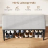 Schoenenbank met zitvlak, zitbank met opbergruimte, schoenenrek met 2 open vakken, zitbank 81 x 31 x 50 cm zwart 6