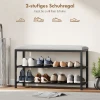 Schoenenbank met zitvlak, zitbank met opbergruimte, schoenenrek met 2 open vakken, zitbank 81 x 31 x 50 cm zwart 7