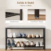 Schoenenbank met zitvlak, zitbank met opbergruimte, schoenenrek met 2 open vakken, zitbank 81 x 31 x 50 cm zwart 8