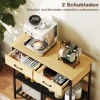 Sideboard, ladekast met 2 lades, 3 open rekken keukenkast voor keuken, woonkamer 90 x 40 x 91 cm, natuurhout 5