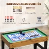 Sportnow 13 in 1 speltafel, tafelvoetbal, schaken, biljart, tafeltennis en meer, mdf, kunststof, walnoot 9