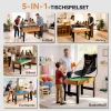 Sportnow 5 in 1 multispel tafel, 53 accessoire onderdelen, tafelvoetbal, tafelhockey, tafeltennis, biljart, basketbal, walnoot 5