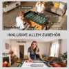 Sportnow 5 in 1 multispel tafel, 53 accessoire onderdelen, tafelvoetbal, tafelhockey, tafeltennis, biljart, basketbal, walnoot 7