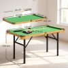 Sportnow opvouwbare biljarttafel, mini biljarttafel, 2 keus, 16 ballen, driehoek, borstel, groen 4