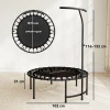 Sportnow rebounder trampoline, 5 traps verstelbare handgreep, workout trampoline, zwart 4