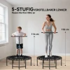 Sportnow rebounder trampoline, 5 traps verstelbare handgreep, workout trampoline, zwart 5