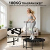 Sportnow rebounder trampoline, 5 traps verstelbare handgreep, workout trampoline, zwart 6