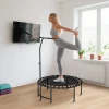 Sportnow rebounder trampoline, 5 traps verstelbare handgreep, workout trampoline, zwart 9
