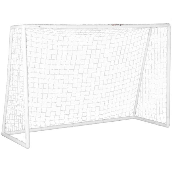 Sportnow voetbaldoel, robuust net, kunststof frame, haringen, 300l x 120b x 200h cm, wit 1