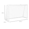 Sportnow voetbaldoel, robuust net, kunststof frame, haringen, 300l x 120b x 200h cm, wit 4