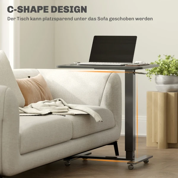Sta bureau in hoogte verstelbaar incl. 4 wielen c vorm 65 cm x 48 cm x 70 110 cm zwart 6