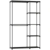 Stoffenkast kledingkast met kledingstang, planken, voor slaapkamer, kleedkamer, 111 x 43 x 185 cm, zwart 1