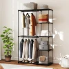 Stoffenkast kledingkast met kledingstang, planken, voor slaapkamer, kleedkamer, 111 x 43 x 185 cm, zwart 10