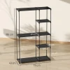 Stoffenkast kledingkast met kledingstang, planken, voor slaapkamer, kleedkamer, 111 x 43 x 185 cm, zwart 4