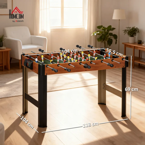 Tafelvoetbal, tafelvoetbalset, 2 ballen, antislip handvatten, voor kinderen en volwassenen, puntenteller, mdf, metaal, kleurrijk 4