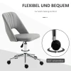 Verstelbare bureaustoel op wielen, 360° draaibaar, jakobsschelpvorm, schuimstof, 49 x 60 x 79 91 cm, grijs 7