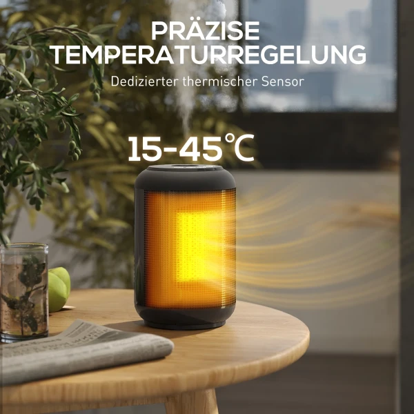 Verwarmingstoestel, 1500 w verwarming met 3 modi, 24 uurs timer, kantel en oververhittingsbeveiliging, 14 x 14 x 21,5 cm, zwart 8
