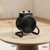 Verwarmingstoestel, verwarmingsventilator met 3 modi, instelbare thermostaat, handvat, oververhittingsbeveiliging, 21,5 x 15,8 x 22 cm, zwart 4