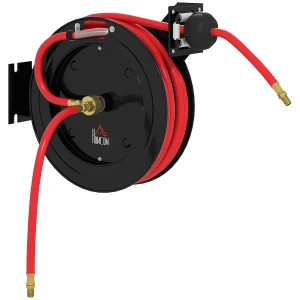 Wandgemonteerde tuinslanghaspel, automatisch terugtrekken, 20 bar waterdruk, 15+1 m waterslang, metaal 1