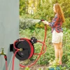 Wandgemonteerde tuinslanghaspel, automatisch terugtrekken, 20 bar waterdruk, 15+1 m waterslang, metaal 10