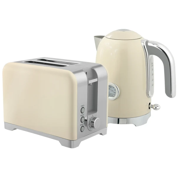 Waterkoker en broodrooster set, 2200w, 7 bruiningsniveaus, versch. functies, crème 1