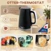 Waterkoker en broodrooster set, 2200w, otter thermostaat, 2 sleuf broodrooster, 7 bruiningsniveaus, kruimellade, zwart 6