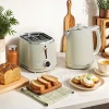 Waterkoker en broodrooster set, led display, 1,7 liter, 2200w, retro ontwerp, geheugenfunctie, grijs 2