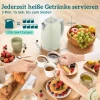 Waterkoker en broodrooster set, led display, 1,7 liter, 2200w, retro ontwerp, geheugenfunctie, grijs 4