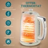 Waterkoker en broodrooster set, led display, 1,7 liter, 2200w, retro ontwerp, geheugenfunctie, grijs 5