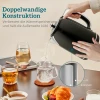 Waterkoker en broodrooster set, led display, 1,7 liter, 2200w, retro ontwerp, geheugenfunctie, zwart 6