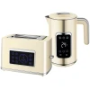 Waterkoker en broodrooster set met led touchscreen, 1,7 l, 2 broodroostersleuven, verschillende modi en functies, crèmewit 1