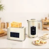 Waterkoker en broodrooster set met led touchscreen, 1,7 l, 2 broodroostersleuven, verschillende modi en functies, crèmewit 10
