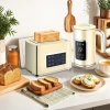 Waterkoker en broodrooster set met led touchscreen, 1,7 l, 2 broodroostersleuven, verschillende modi en functies, crèmewit 2