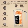 Waterkoker en broodrooster set met led touchscreen, 1,7 l, 2 broodroostersleuven, verschillende modi en functies, crèmewit 5