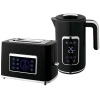 Waterkoker en broodrooster set met led touchscreen, 1,7 l, 2 broodroostersleuven, verschillende modi en functies, zwart 1