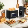 Waterkoker en broodrooster set met led touchscreen, 1,7 l, 2 broodroostersleuven, verschillende modi en functies, zwart 2