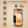 Waterkoker en broodrooster set met led touchscreen, 1,7 l, 2 broodroostersleuven, verschillende modi en functies, zwart 5