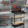 Werkbank 80 x 40,5 x 155 cm werkbank met perforatiebord, haken, lade, 2 planken voor werkplaats zwart 5