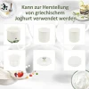 Yoghurtmaker, 1,5 l yoghurtmachine met 2 glazen, zeef, deksel, 20 w yoghurt maker voor griekse yoghurt, voor 3 5 personen, 19,5x17,5x21,4 cm, wit 6