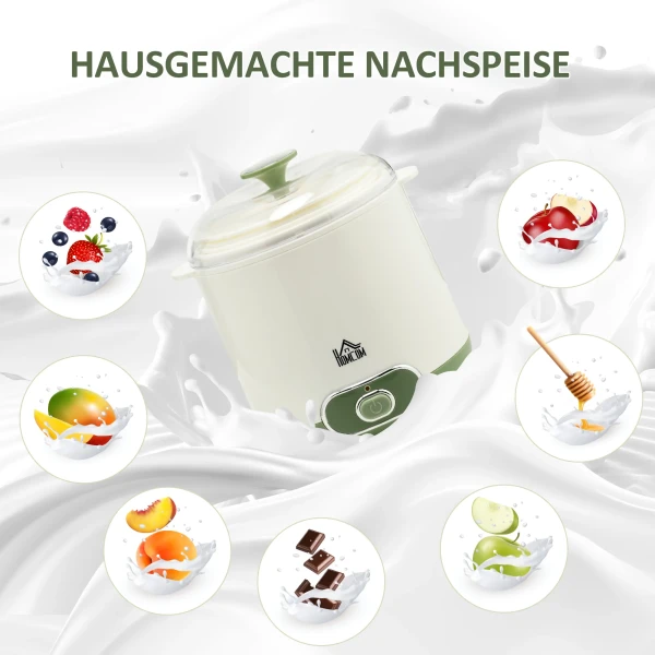 Yoghurtmaker, 1,5 l yoghurtmachine met 2 glazen, zeef, deksel, 20 w yoghurt maker voor griekse yoghurt, voor 3 5 personen, 19,5x17,5x21,4 cm, wit 7