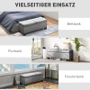 Zitbank met opbergruimte, gestoffeerde bank met linnenlook, gepolsterde opbergdoos tot 180kg belastbaar, voor gang, slaapkamer, woonkamer, 116x41x47 cm, grijs 7