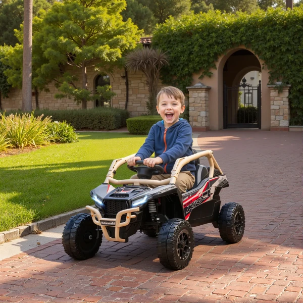 12V Elektrisch Terreinvoertuig Voor Kinderen, Afstandsbediening, LED Lichten, Muziek, Toeter, Voor Kinderen Van 3 8 Jaar, Geel